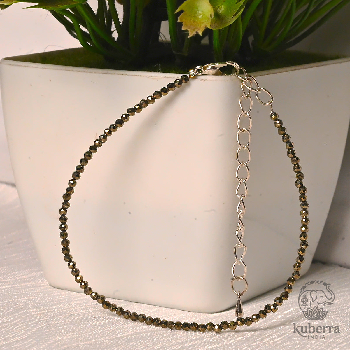 Authentic  Raw Pyrite Anklet
